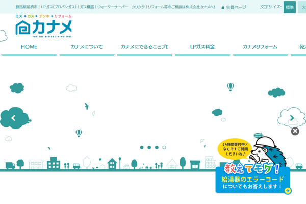 株式会社カナメ公式サイトの画面